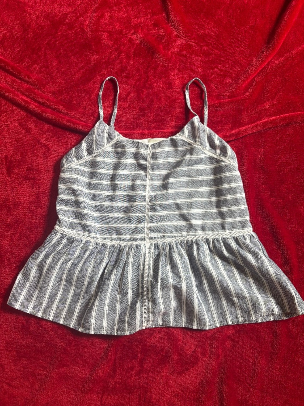 Lucky Brand Striped Peplum Cami Tank Top - Size M